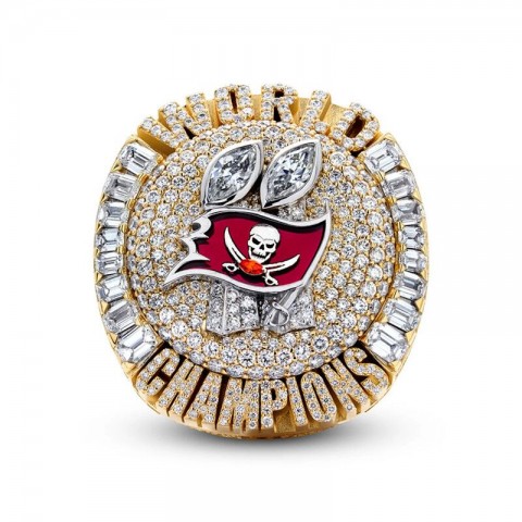 NFL 2020 Super Bowl LV Tampa Bay Buccaneers Championship Replica Fan Ring with Wooden Display Case